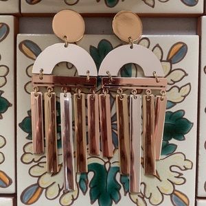 Dangling Earrings with a Rainbow Arch